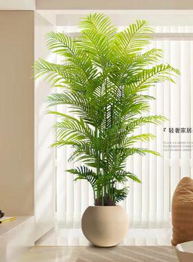 大型落地摆件玄关装饰品电视柜高档轻奢客厅彷真绿色植物散尾葵假