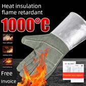 耐高温手套500度300度隔热阻燃防火工业耐磨烘焙加厚五指防烫手套