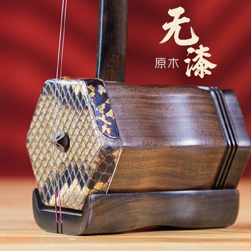 二胡乐器吴越牌大音量黑黄檀精选蟒皮全实木抛光初学考级儿童二胡