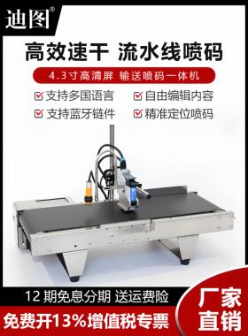 迪图SP130/254小型台面式在线喷码机一体机生产日期汉字数字英文