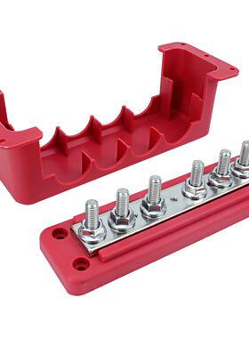 汽流车9314配件大M8红黑6螺柱流排300A电电源直流接线端汇子块带