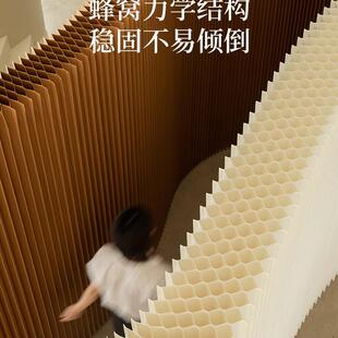 屏风隔风断墙折叠风琴纸客厅墙直播间背景板985间分隔房屏移动