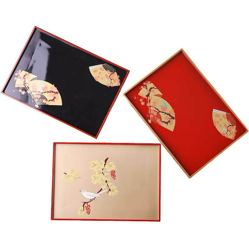 ABS高台盛皿寿司长盘物盘刺身盘托盘方形点烤用心高点SLD盘家干泡