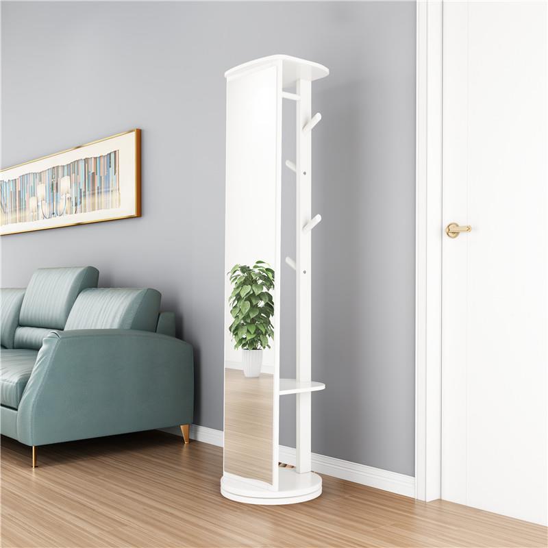 穿衣镜全身实木落地旋转家用镜镜子衣架能一体客厅卧多YRD室功试