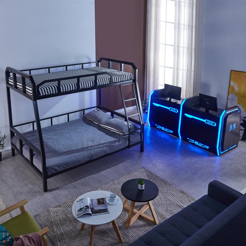 子母床电酒店宾竞馆下铺00100床铁架床双低层铁架床网吧公寓高上