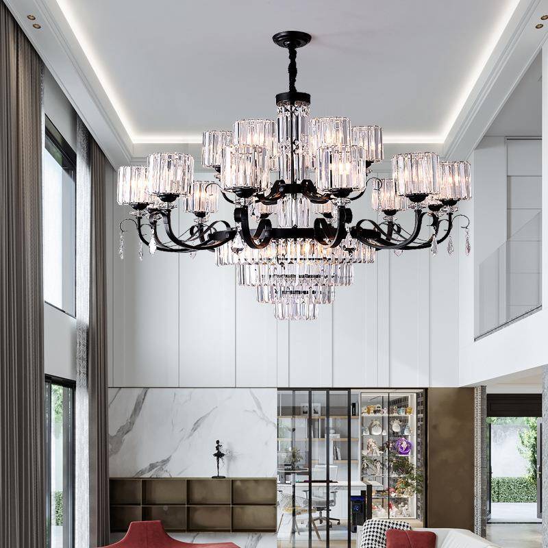 客厅灯轻奢水晶大代吊667灯餐厅现大约气家用别墅复式楼20简25年