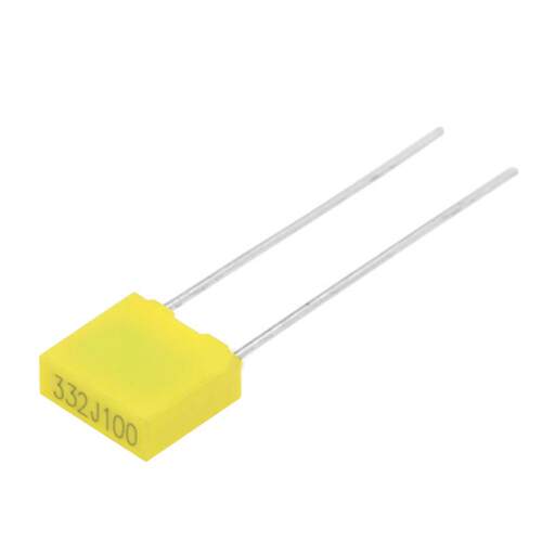 CL23盒状薄电容3N32J100V3.3F脚距5mm100V332JBXLL校正膜电容厂家