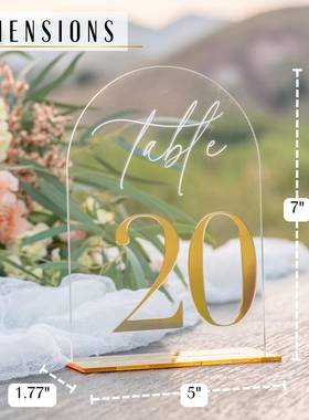 金色立体新款拱门RT-ZWK-0桌数亚字克力位牌婚礼桌号性牌餐桌牌个