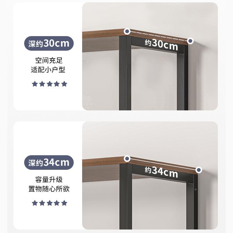 架置书物架落地桌多层房收纳架实木色办公QOJ室书旁架子客厅间矮