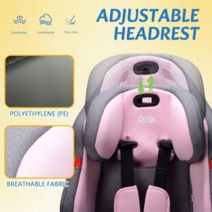 RA-G现三货个月~12岁合易一9儿童安全座椅汽车用简可折叠头枕多档