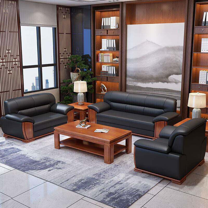 办商公沙发茶几西组合大堂务接待DM-A1室客沙发皮会三人位小型沙