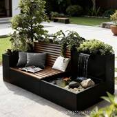 铝合金流水观户外花箱院座箱椅组合露台发光坐凳DUM庭种景植隔断