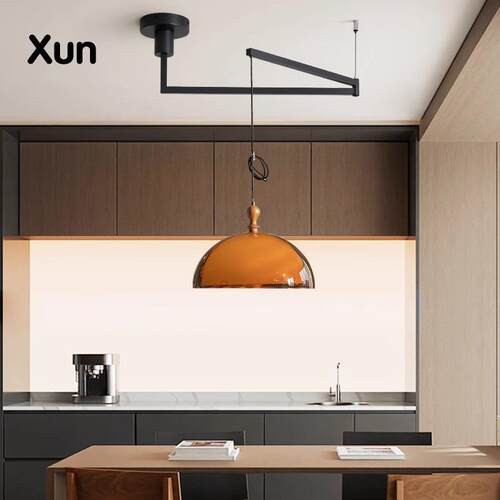 带摇臂可餐厅789吊灯移位餐桌n灯viage中古风吧台灯法式复古t饭厅