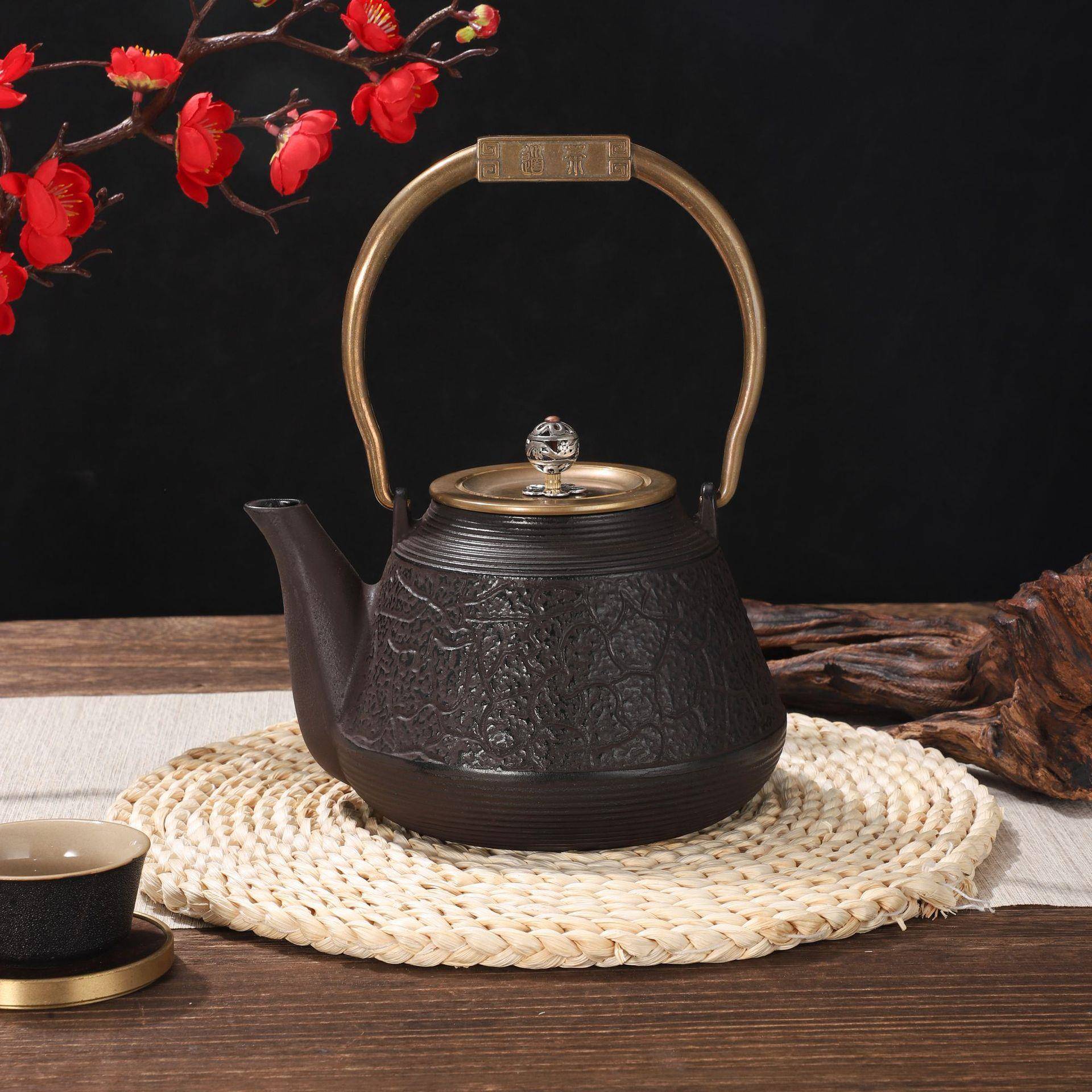 咨询客服冰款茶壶提梁用围壶煮具茶日式奶油风锤纹茶茶壶野裂炊家