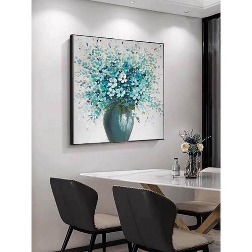 YART轻餐厅装饰画奢简约方形花卉.手绘DSFDSF34油画客厅挂画立体