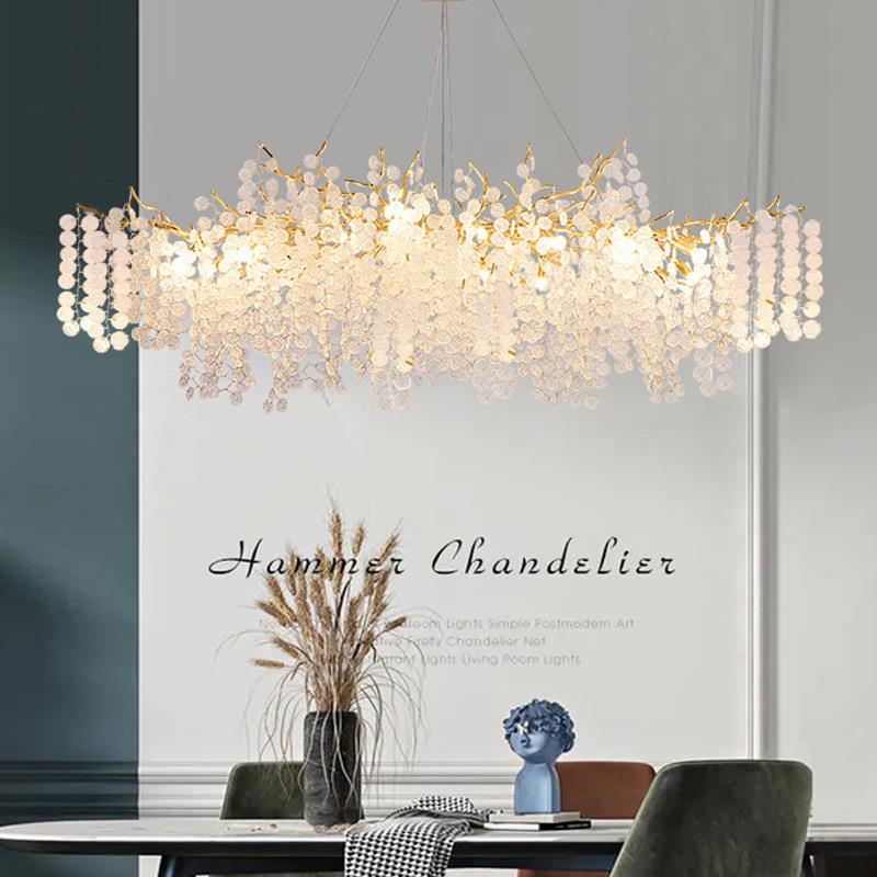 轻奢客厅水晶吊客灯设计师华高豪659法式网红档奢华大气树枝灯厅