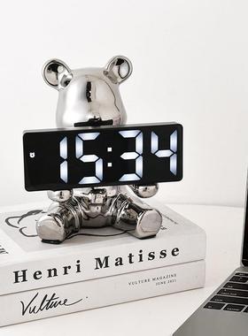 意轻奢面数字智能桌台式钟BJ1791表家居客创厅电卧室摆放子钟台钟