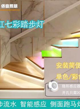 户外防水网红能感七彩LED布音乐踏步免线智QD-005AP应P台阶亮化灯