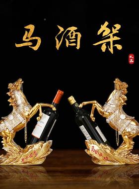 式红酒架件居客厅HF-2062A酒柜摆餐厅桌面摆设欧装家饰树脂工艺品