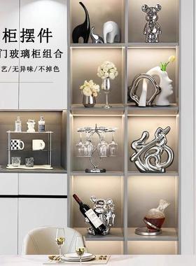 玻璃柜厅GYfZKaeH电视柜轻奢高档瓷酒柜装饰客品陶件家居网红摆新