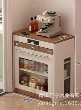 奶油风岛台餐功边桌一体家用小户型伸可缩餐桌学习桌多能IOP餐法