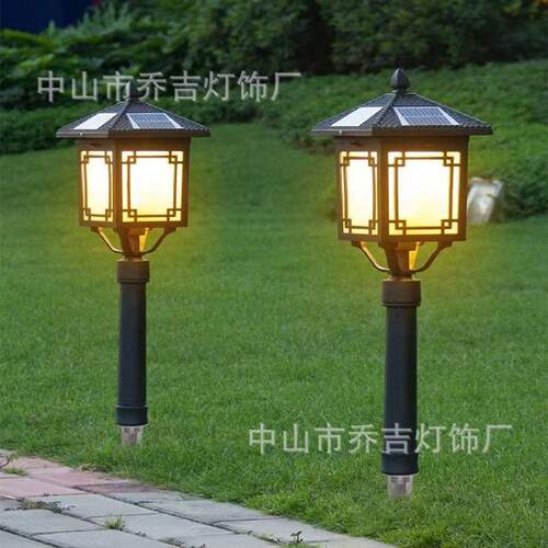 墅太阳能灯户外庭院灯家用室外景001花园别L观式ED防水草地插草坪