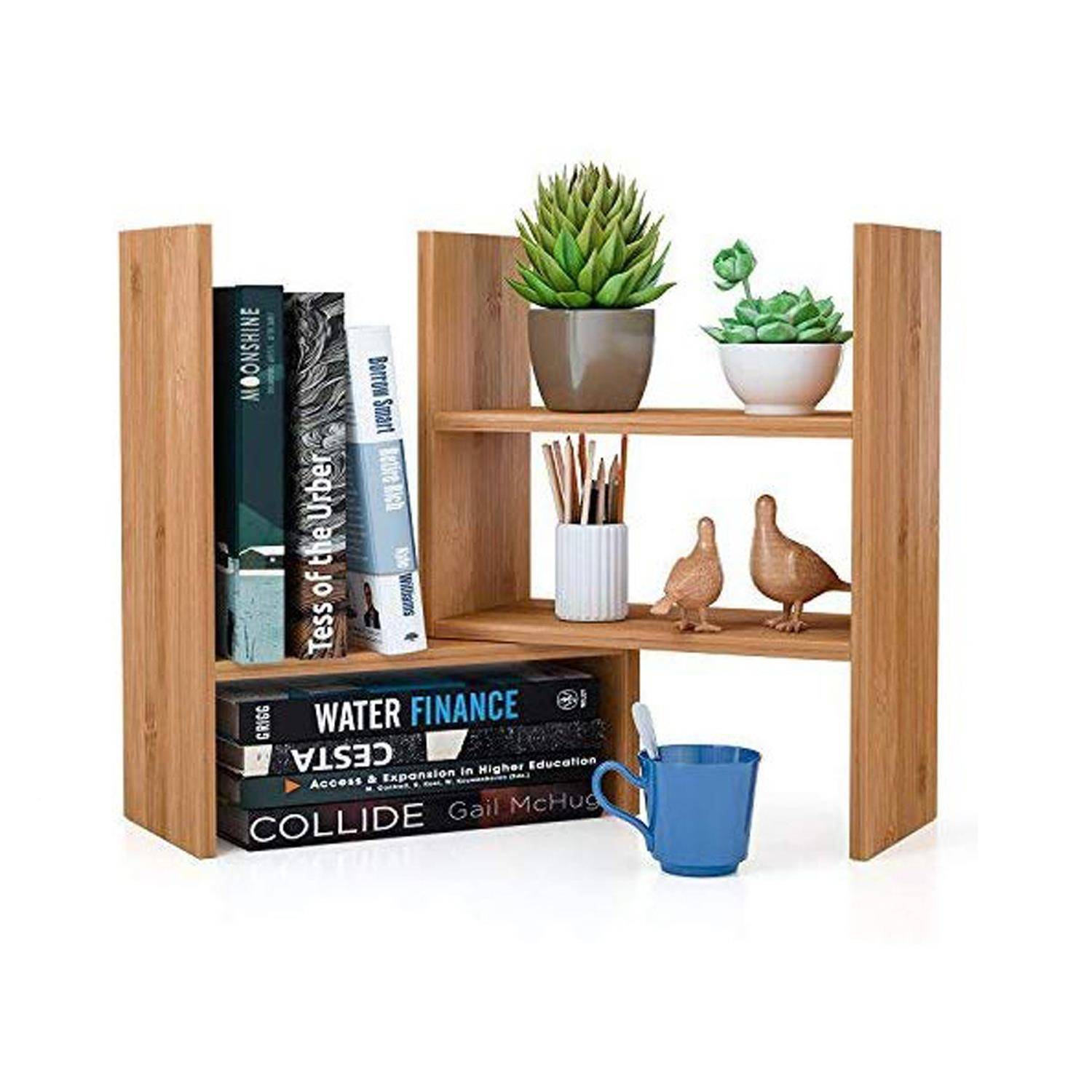 制书AZ9969办公厨房桌面储物可调节桌展面示架杂志架竹架多功能书