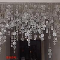 貝殼圓片法式夢幻珍珠珠簾浪漫婚禮舞臺道具隔斷裝飾串珠掛簾門簾