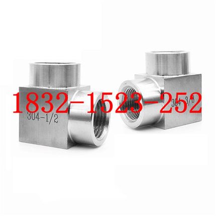 304不锈钢加厚直角双内丝接头 90度弯头 公制螺纹M18*1.5V-M18*1.