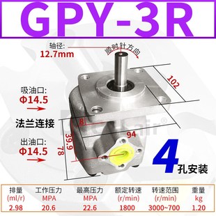 GPY 10R11A 3R4R5.8R7R9R10R11.5v高压KIP齿轮泵K1P1