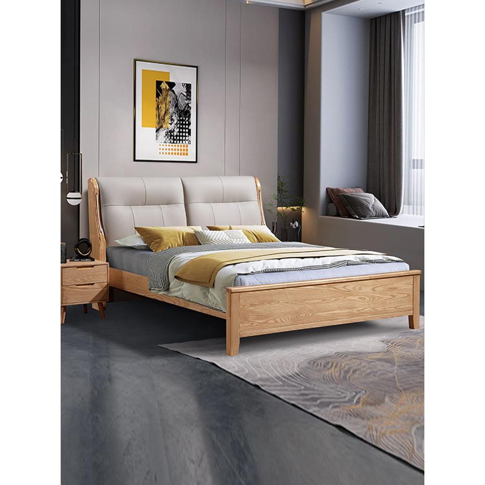 乔木派实木床1.8米斯堪的纳维亚软包装主卧单人床和双人床1.5米单