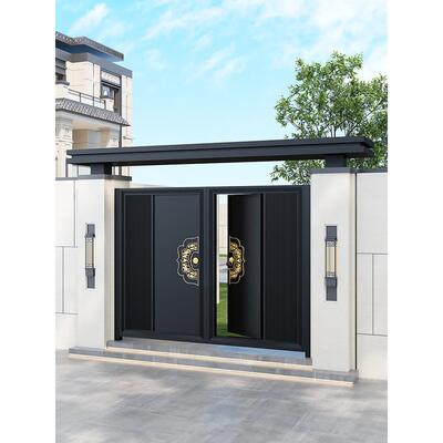 铝合金别墅庭院大门小区户外铝艺精雕单双开门乡村自建房院子门楼