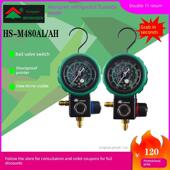 AH高低压加氟表冷媒加注压力表R410空调加氟装 鸿森原厂HS M480AL