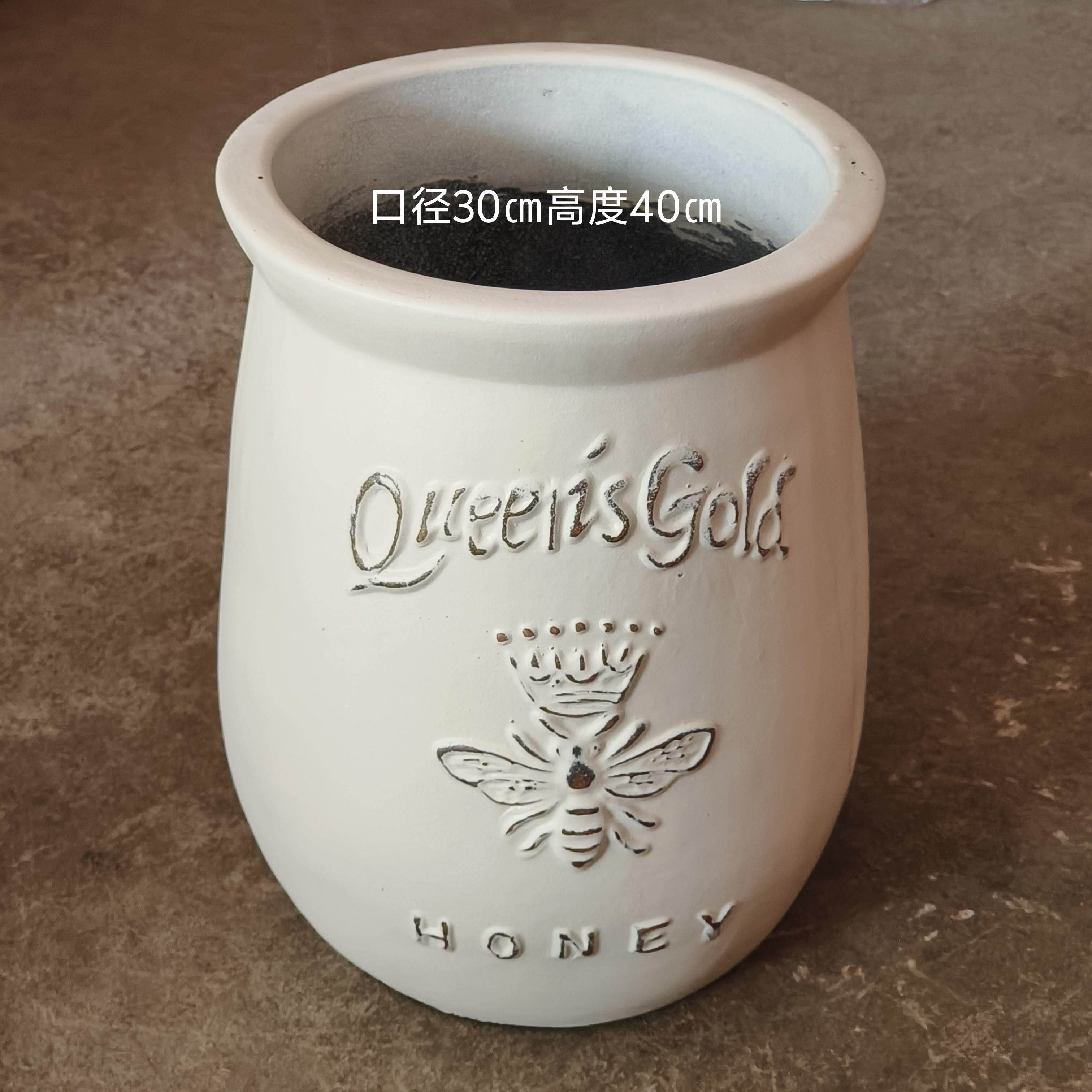 新品上架红陶大口径粗陶浮雕蜜蜂罐子友盆花别墅庭院阳台摆放天然