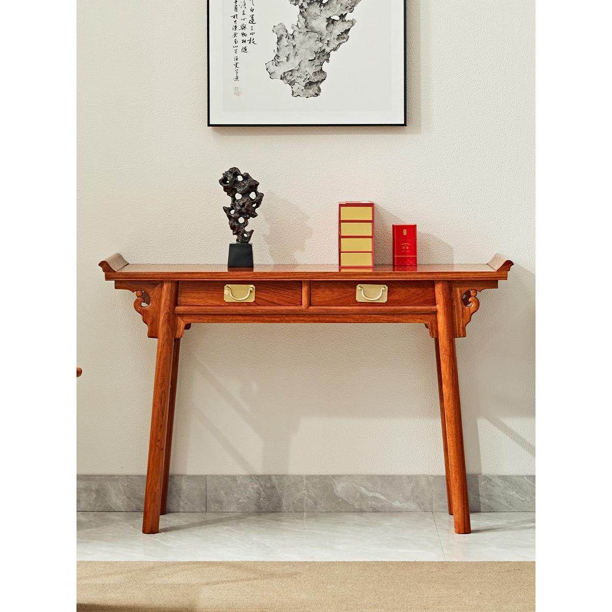 红木供桌翘头案佛台实木供奉桌花梨木香案新中式刺猬紫檀条案简约