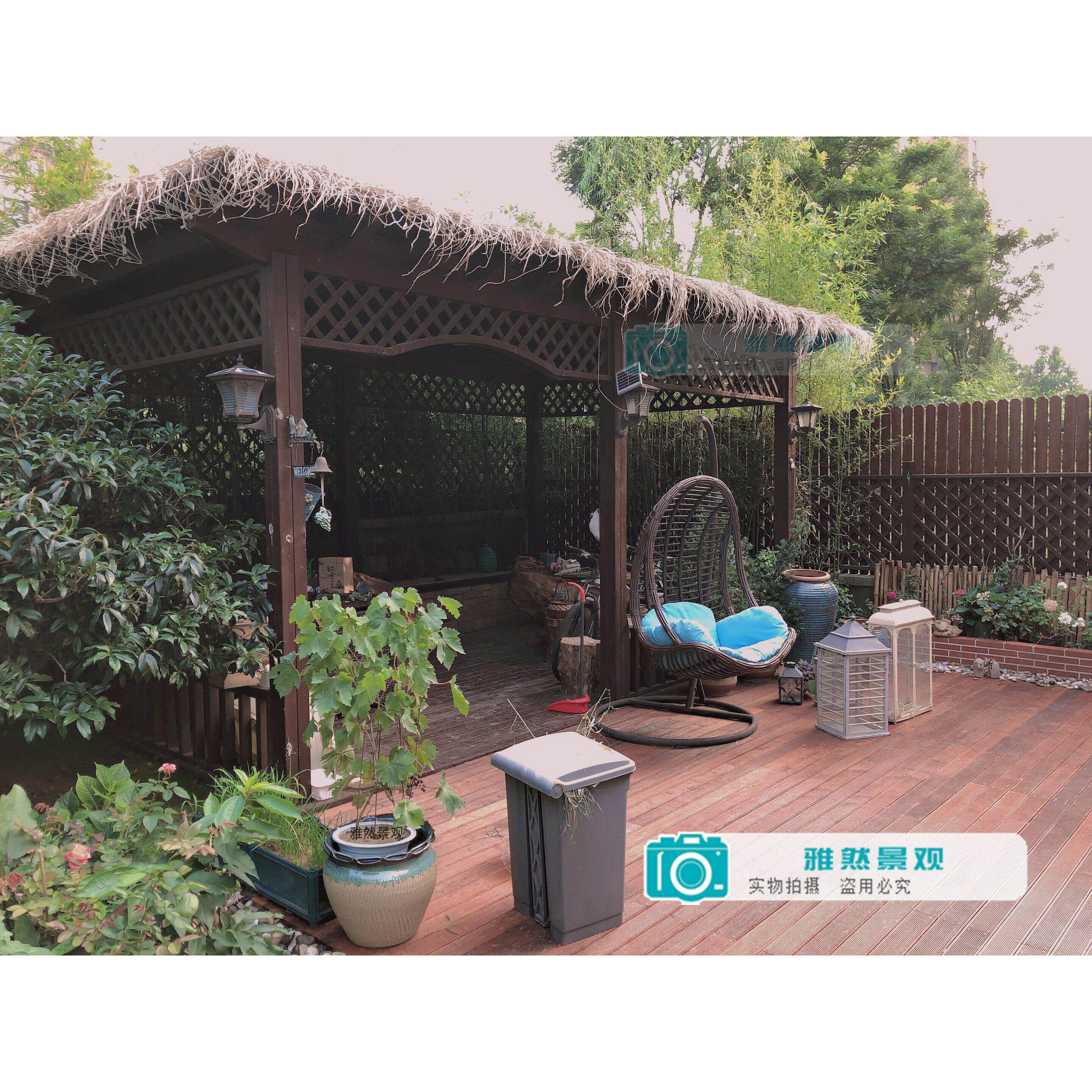 青岛 防腐木碳化木地板凉亭木屋葡萄架护栏花箱樟子松芬兰菠萝格