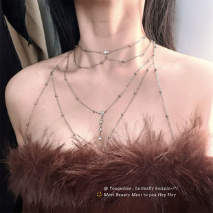 纯欲胸链女身体链全身性感锁骨链高级感颈链项链乳链辣妹配饰链子