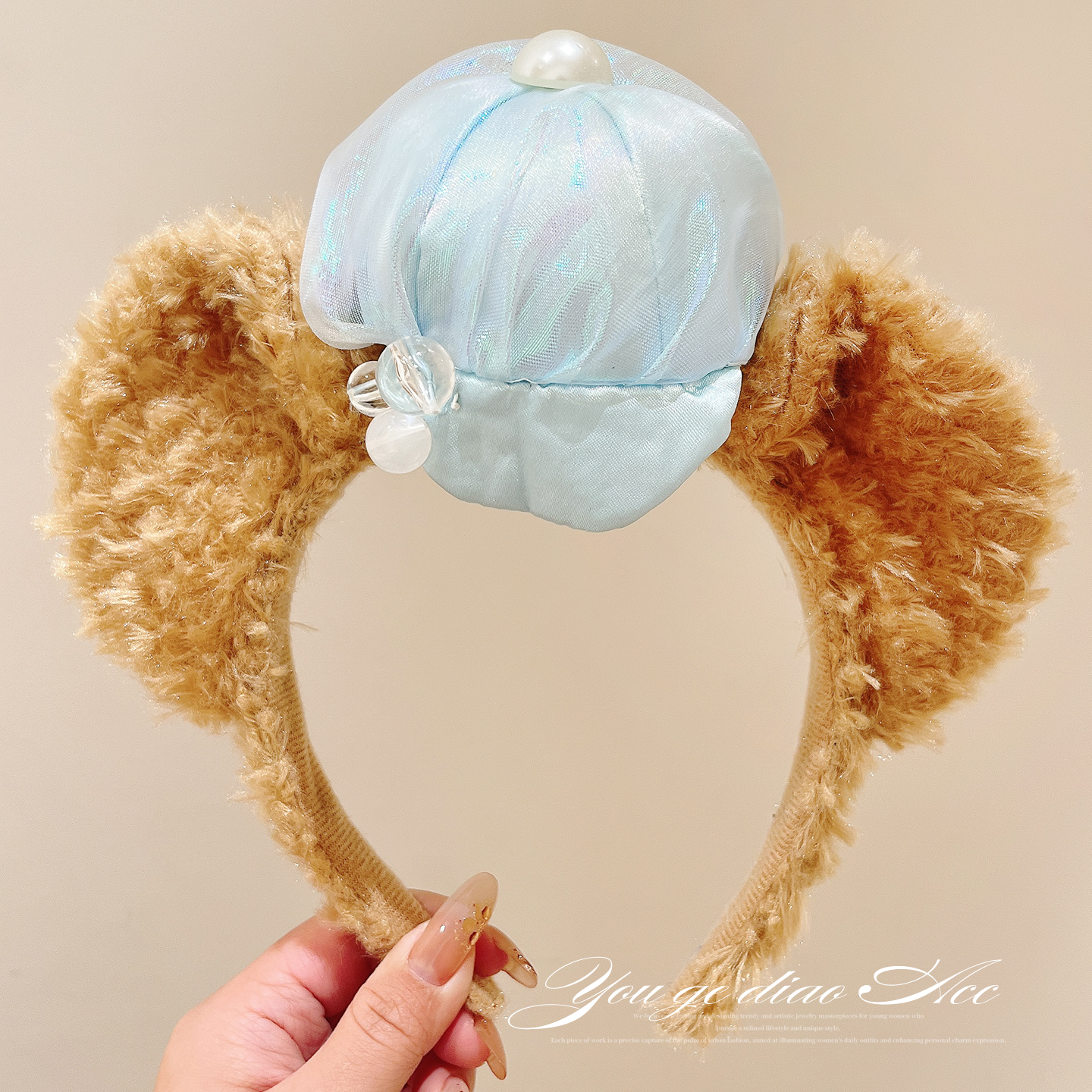 圣诞帽子毛绒小熊发箍