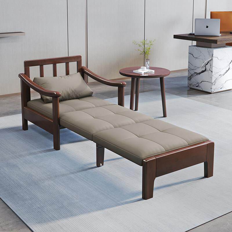 单人沙发床实木可折叠阳台多功能简约现代办公室午休小户型伸缩床