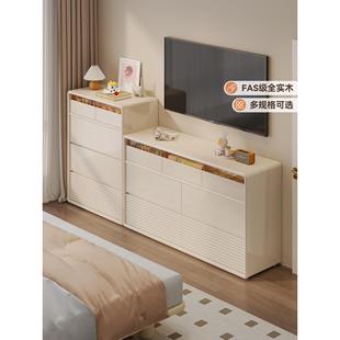 全实木五斗橱卧室九斗柜多抽屉储物柜客厅六斗柜组合置物边柜白色