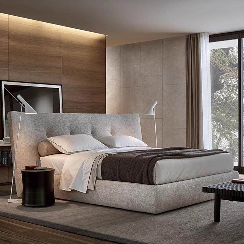 poliform极简布艺高靠背主卧1.8米大小户型RAVER设计师现代简约床