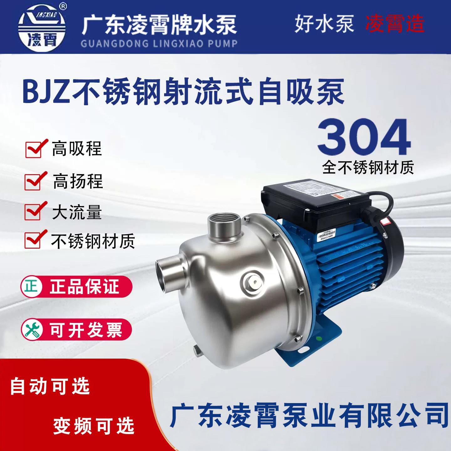 bjz广东凌霄不锈钢式自吸泵家用自动增压配件水泵
