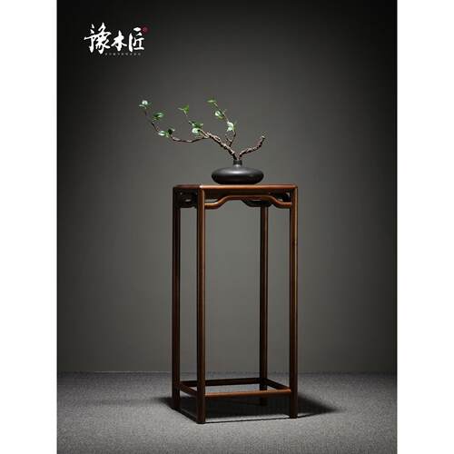 新中式实木花架花几客厅阳台置物架花盆架盆景架木质装饰架落地式