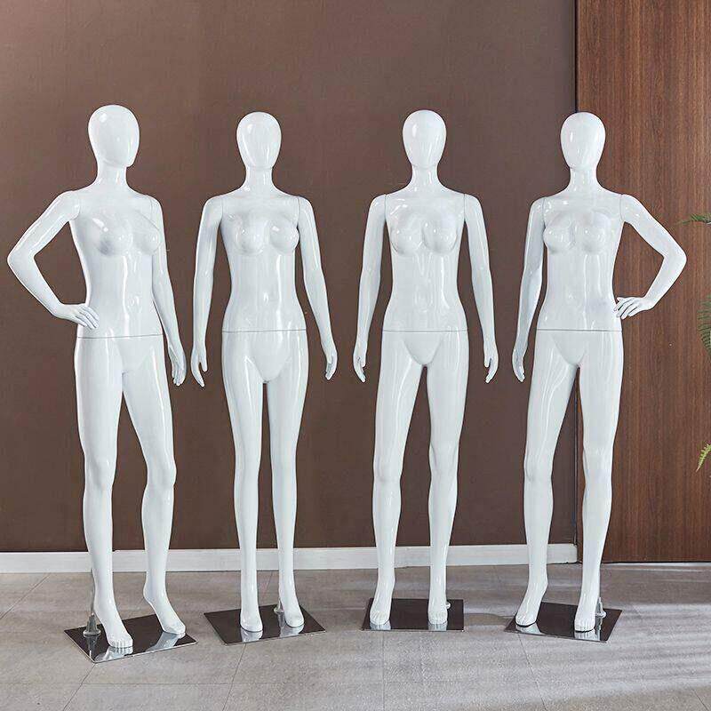 塑料服装店白色烤漆亮面模特展示架子橱窗内衣女全身模特道具