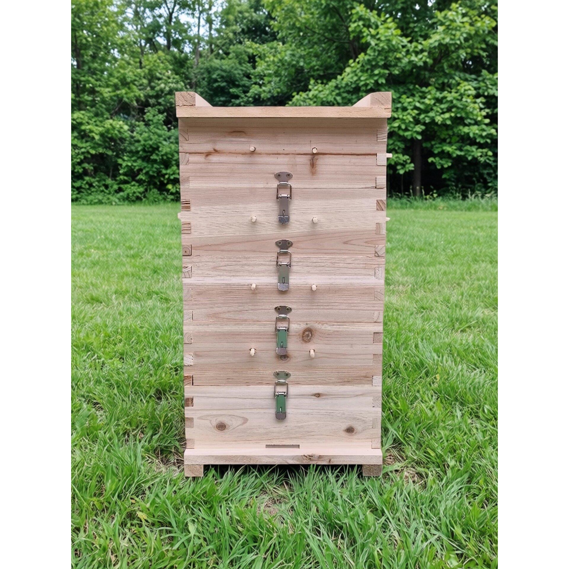 格子箱中蜂蜂箱散装全套杉木土养蜜蜂工具诱蜂桶五层蜂箱