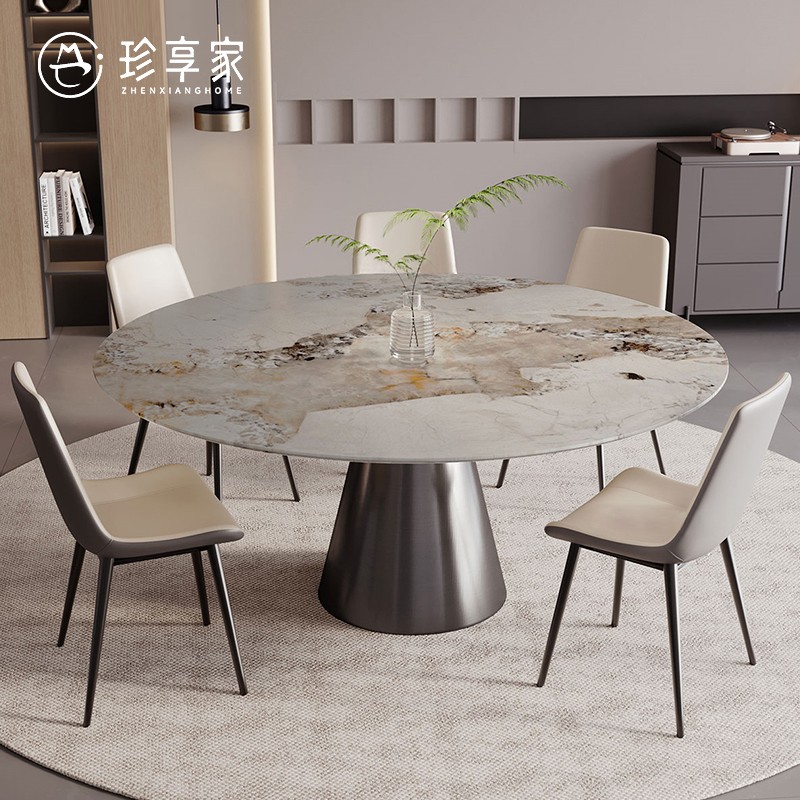 珍享家轻奢岩板餐桌，佛山直销