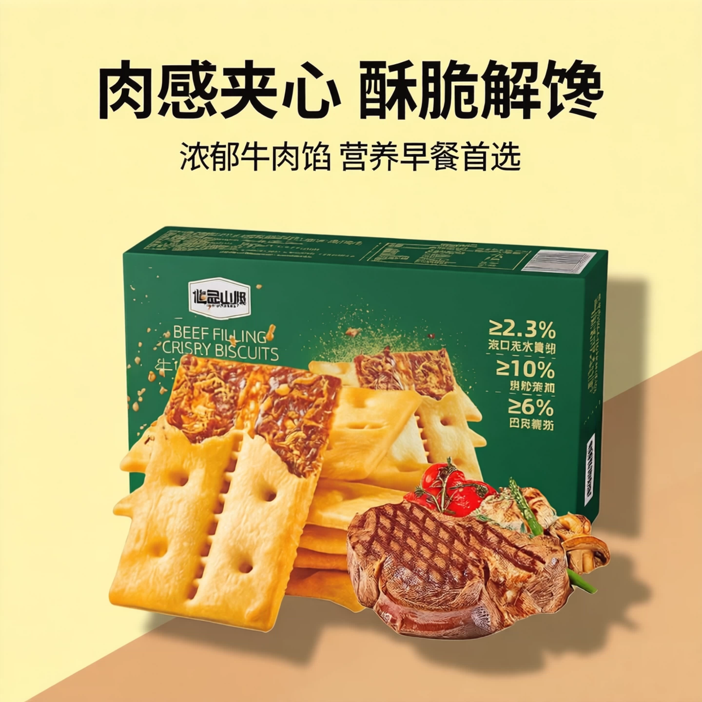 悠品山姆牛肉馅酥脆饼干营养肉松早餐解馋零食超市官方旗舰店食品