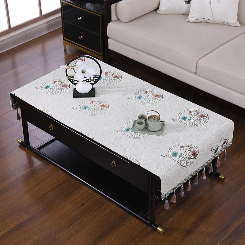新款茶几桌布客厅家用防尘盖布简约现代长方形餐桌电视柜桌布流苏