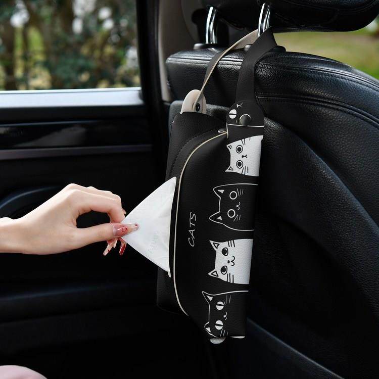 可爱小动物皮革纸巾盒纸巾袋挂式汽车卫生纸盒车载纸巾套创意高级,收纳整理,纸巾盒,淘宝优惠券,粉丝福利购,淘宝优惠卷