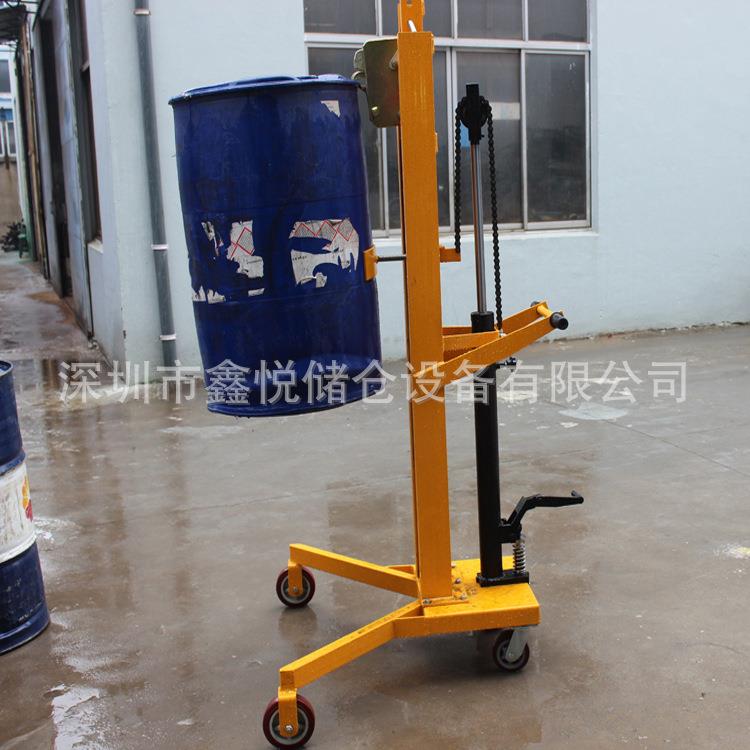 450KG升高1.1米脚踏式液压油桶搬运车简易手动油桶堆高车